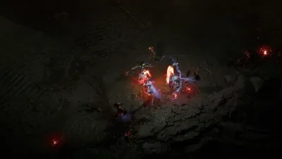 Official Diablo IV screenshot: a top-down combat scene in Sanctuary