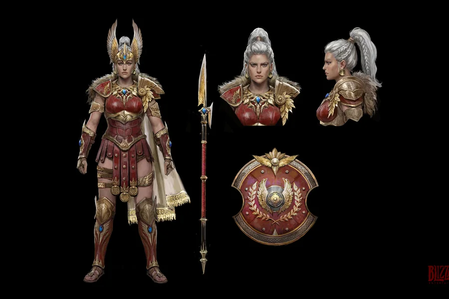 Official Amazon concept art: a warrior with a spear and a bow